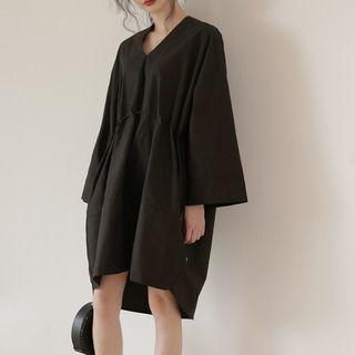 V-neck Drawstring Dress