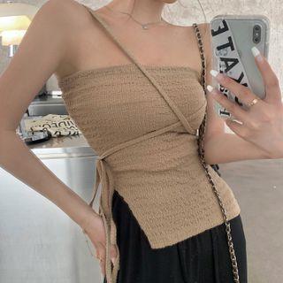 Single-strap Side-slit Camisole Top