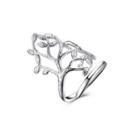 Fashion Personality Tree Adjustable Split Ring Silver - One Size