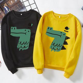 Cartoon Dinosaur Print Pullover