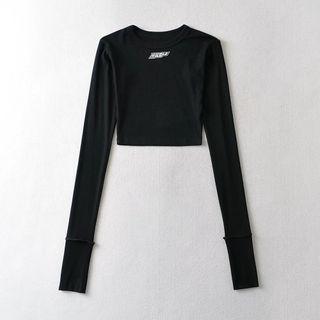 Long-sleeve Logo Cropped T-shirt
