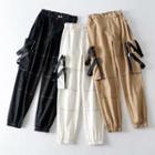 High-waist Pocket Zip-detail Straight-fit Cargo Pants