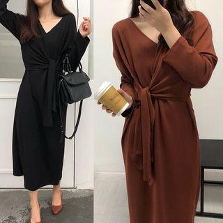 Wrapped V-neck Dress