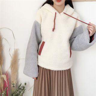 Color Panel Fleece Hoodie