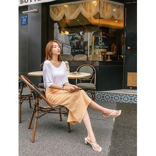 Knot-back Silky T-shirt