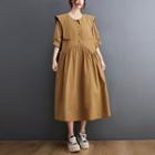 Sailor-collar Asymmetric A-line Dress