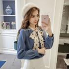 Polka Dot Tie-neck Sweater
