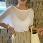 Backless See-through Top White - One Size