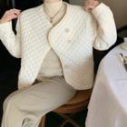 Plain Quilted Jacket White - One Size