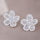 Bead Floral Stud Earring 1 Pair - E5326 - White - One Size