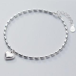 S925 Sterling Silver Heart Bracelet As Shown In Figure - One Size
