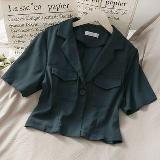 One-button Cropped Light Blazer