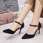Pointed Ankle Strap Heel Sandals