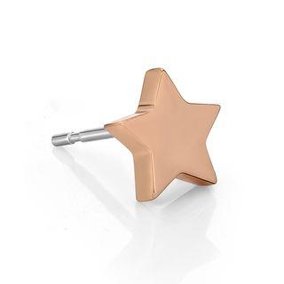 14k Rose Gold Plated Steel Star Shape Earring (single) Gold - One Size