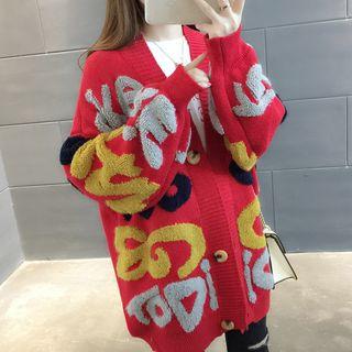 Lettering Chunky Cardigan