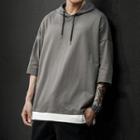 Mock Two Piece Hooded T-shirt