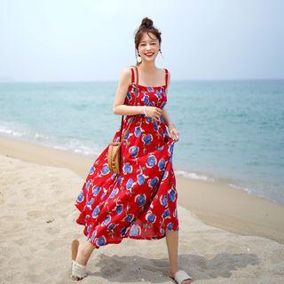 Smocked Floral Long Dress