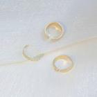 Alloy Open Ring (various Designs) 01# - Set Of 3 - Gold - One Size