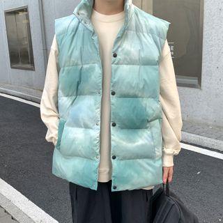 Sleeveless Tie Dye Padded Coat