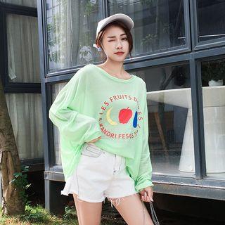 Long-sleeve Fruit Print Top