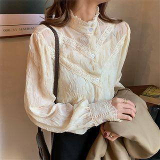 Lace Button-up Blouse / Spaghetti Strap Top