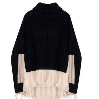 Drawstring Turtleneck Sweater