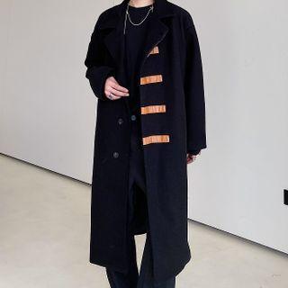 Two-tone Panel Button-up Long Coat