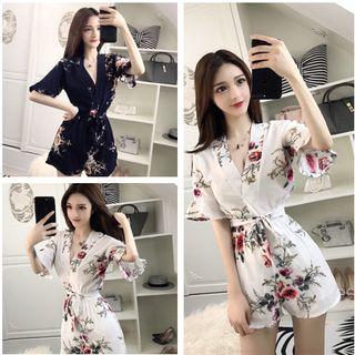 Floral Short-sleeve Playsuit