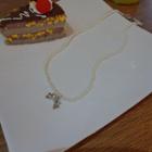 Bow Pendant Faux Pearl Necklace White - One Size