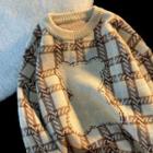 Plaid Bear Jacquard Sweater