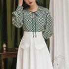 Set: Checkerboard Blouse + Skirt