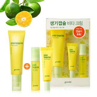 Goodal - Green Tangerine Vita C Cream Set: Cream 50ml + 10ml + Dark Spot Serum 10ml 3pcs
