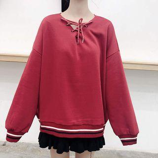 Oversized Lace-up Top