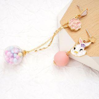 Non-matching Alloy Fish Dangle Earring