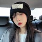Lettering Patch Beanie Black - One Size