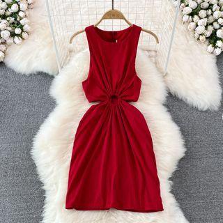 Keyhole Plain Tank Dress
