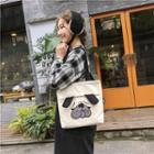Dog Embroidery Tote Bag