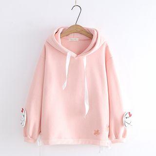 Dog Applique Hoodie Pink - M