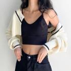 Oversize Stripe V-neck Cardigan