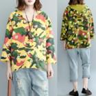 Camo Print 3/4 Sleeve Hoodie