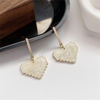 Glaze Pixelated Heart Dangle Earring