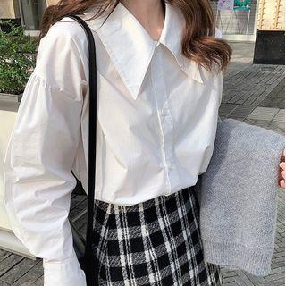 Cuffed Plain Shirt