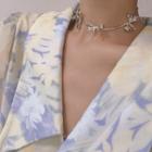 Bow Alloy Choker Silver - One Size