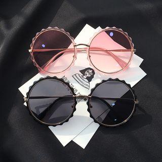 Scallop Trim Round Sunglasses