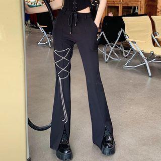 Chain Strap Flare Pants