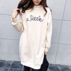 Lettering Embroidered Mini Pullover Dress