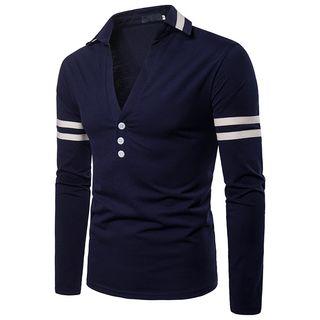 Long-sleeve V-neck Polo Shirt