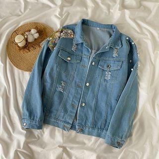 Pearl Ripped Denim Jacket