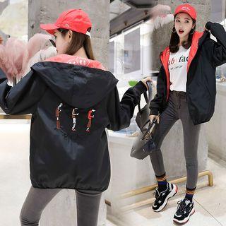 Print Reversible Hooded Windbreaker