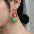 Heart Earring 1 Pair - Cf1512 - Red Circe & Heart - Green - One Size